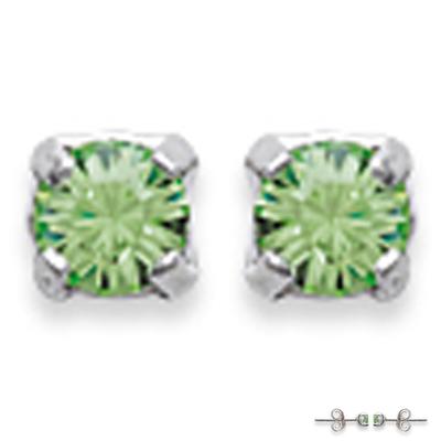 [B8472] - Briliáns Peridot Zöld Ezüst 3 mm