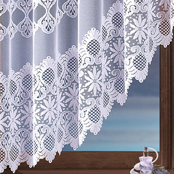 Regia - Ready-made Jacquard Curtain with Bottom Trim - 300X175 - White