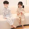 Kids' Pure Cotton Cartoon Pajama Set - Nine-Sleeve Homewear for Boys & Girls