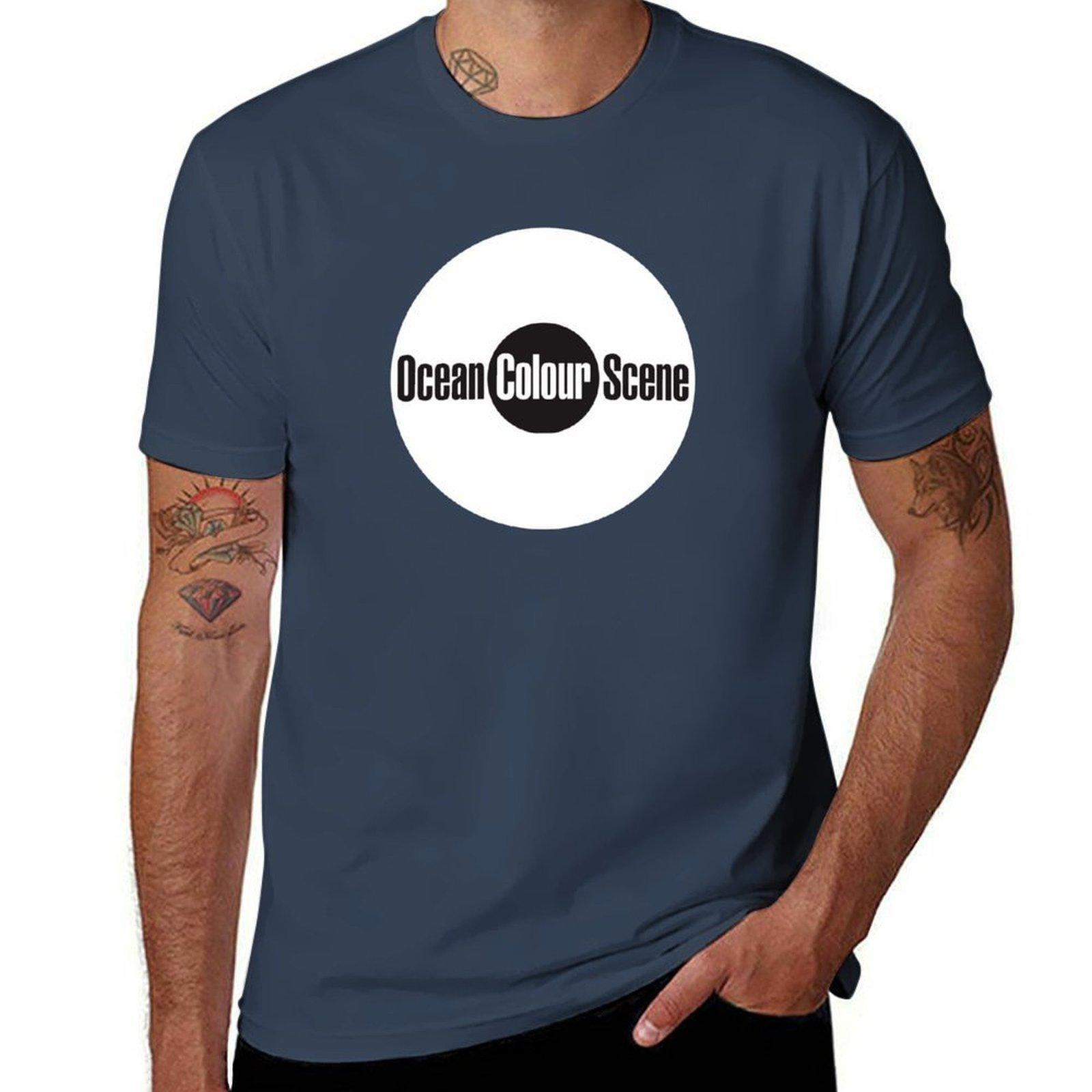 Ocean Colour Scene Tshirt Art Pattern Printed Casual Top S