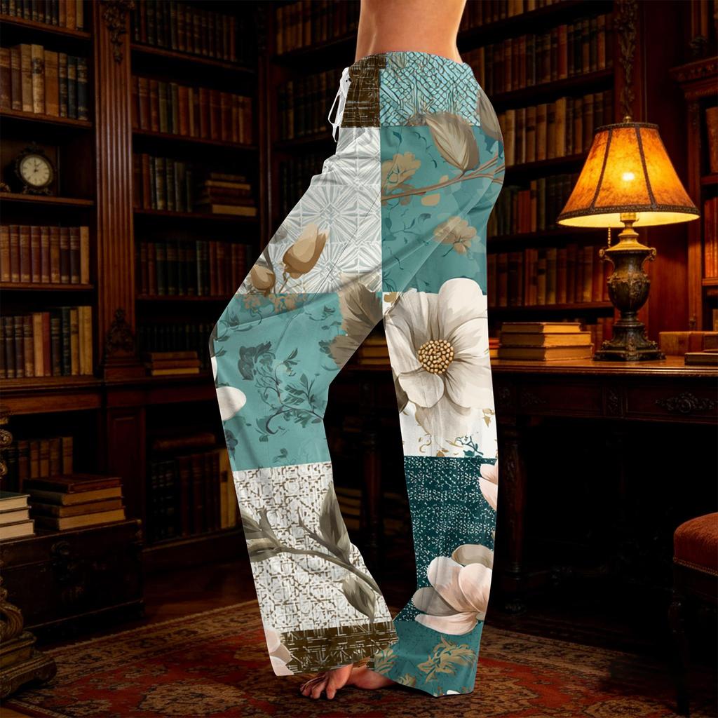 Women's Casual, Fashionable, Retro-print Loose-fitting Loungewear Pajamas