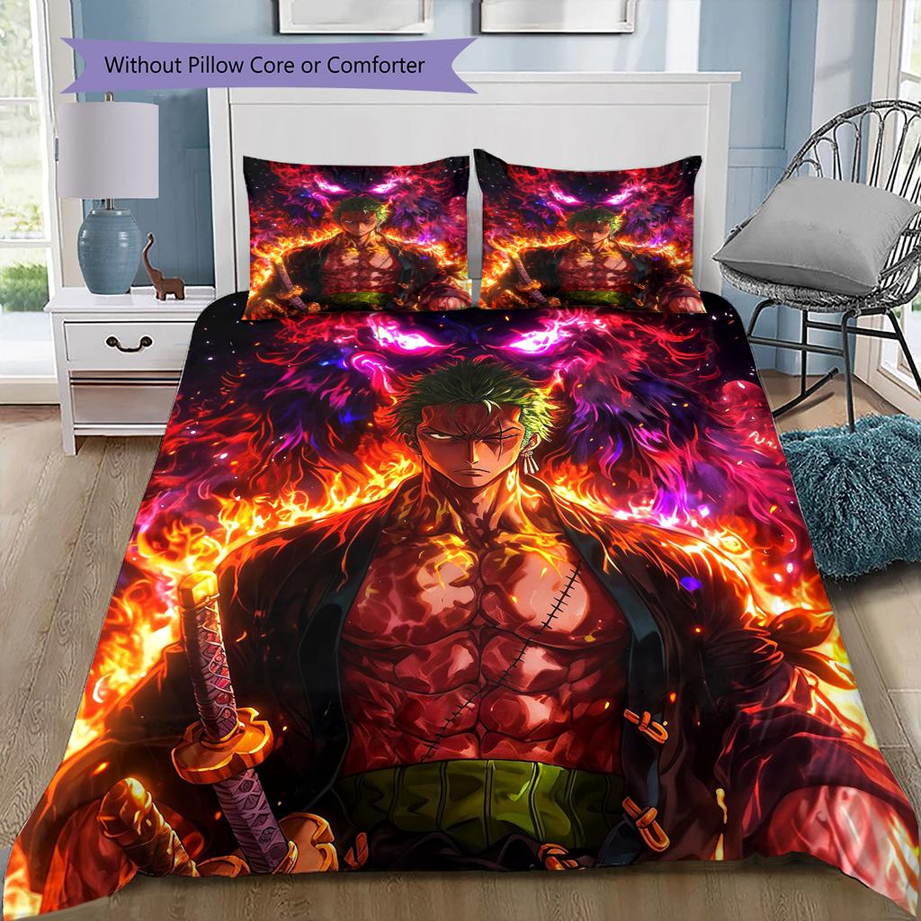 Cartoon Pattern Bedding Quilt Set Quilt Cover Pillowcase Home Decoration Birthday Gift (1 * Duvet Cover + 2 * Pillowcase, Without Core)