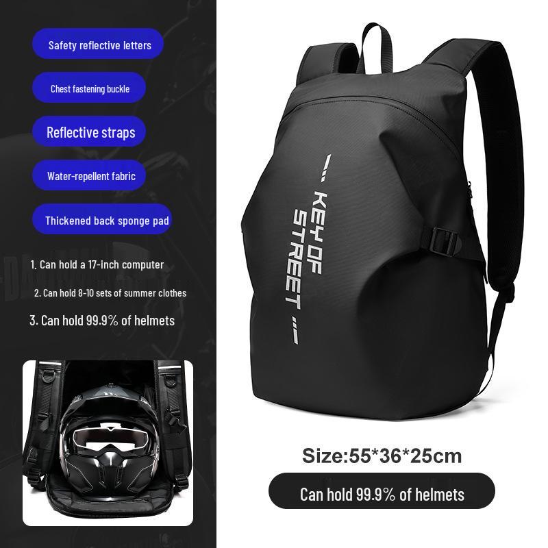 Waterproof Motorcycle Helmet Backpack - Large Capacity Travel Bag for Men & Women