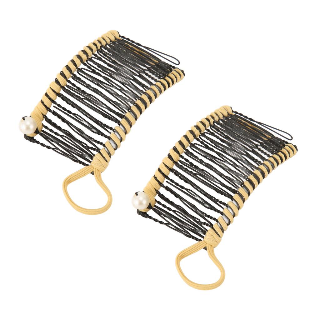 2pcs Banana Hair Clips Fashionable Stretchy Vintage Clincher Comb Tool for Women Thick Wavy Curly Hair