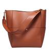 New leather women's bag bucket bag retro women's bag Guangzhou fashion women's big bag oblique span bag