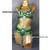 Belly Dance Sequin Bra & Waist Chain Set - Women's Stage Performance Costume
