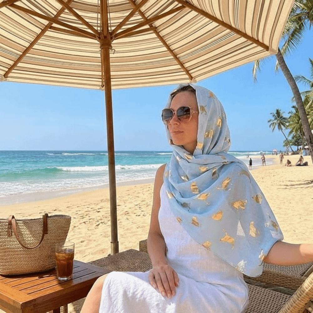 Soft Animal Scarf Polyester Shawl Wrap Creative Gift Cat Print Scarf