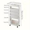 Scaffale Stretto Libreria Tavolo Scaffale con Ruote Laterali Rimovibile a Pavimento Libreria Multi Piano per Dormitorio con Ruote Accessori per la Casa