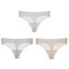 3Pcs Transparent Thong Panties Women Ultra-thin Sense Sexy Female Seamless Low-rise Solid Color T-pants Quick Drying Underwear