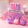 Cute Pink Pig Purple Rabbit Squishy Fidget Toys Animal Stress Balls Soft Decompression Sensory Squeeze Toy For Office Classroom