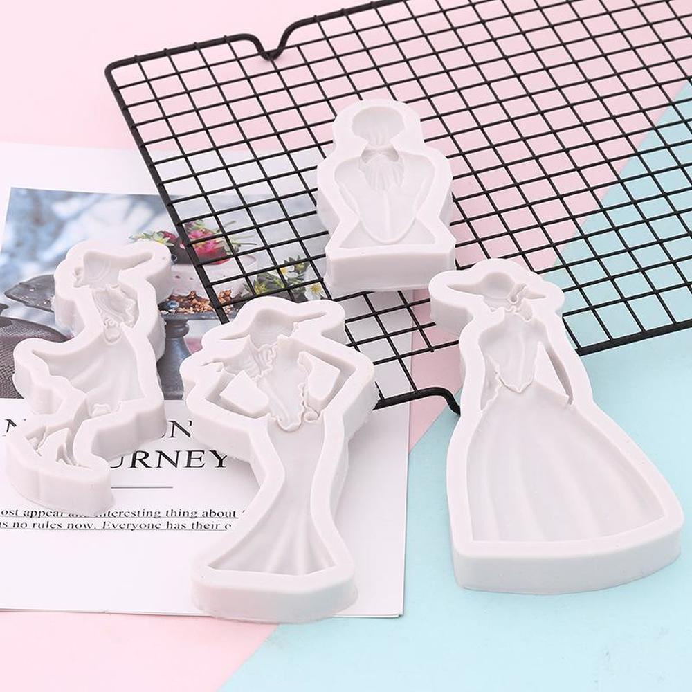 DIY Fondant Silikonform Mädchen Prinzessin Königin Fondant Kuchen Silikonform Schokoladenkuchenform
