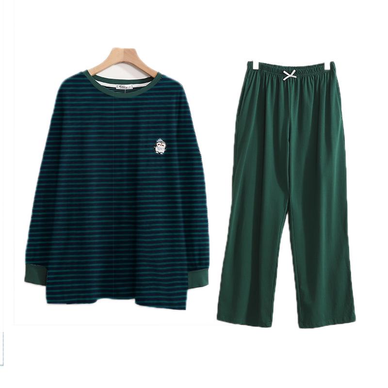 Women's Plus Size Cotton Pajama Set - Autumn Casual & Comfortable, Wearable Outdoors