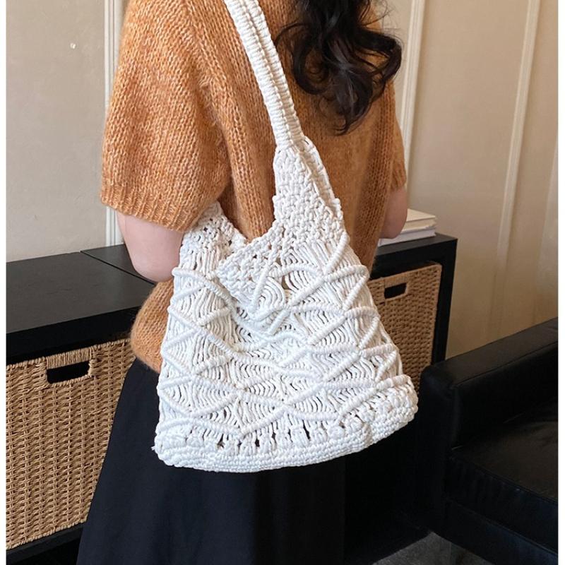 2026 Summer New Hollow Out Crochet Knitted Tote Bag Large Capacity Summer Versatile Beach Shoulder Hobo Bag for Women