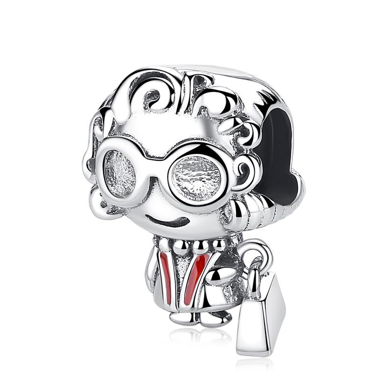 Original Copper Charms Beads Cartoon Figure Pave Cz Fit Pan Bracelets Bangles Necklaces For Women Diy Jewelry