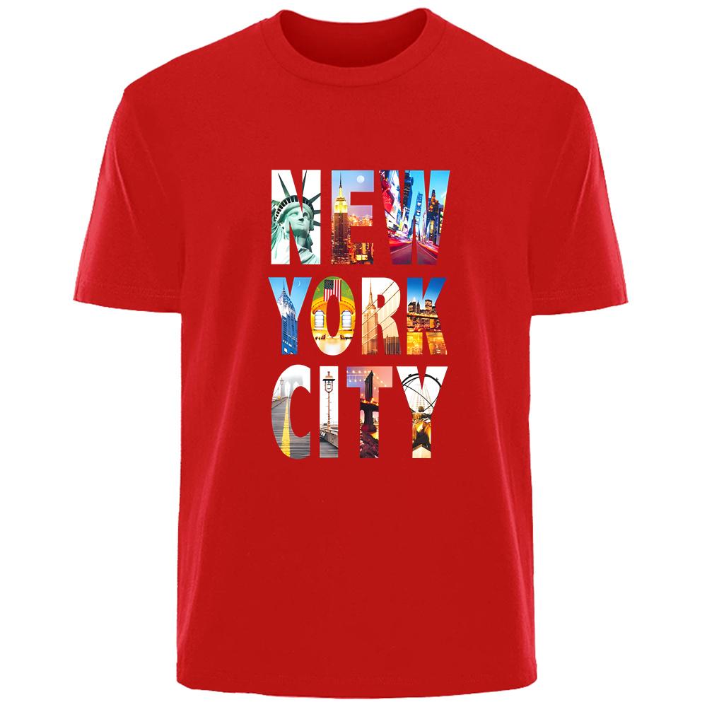 

хлопок Креативный Простой Принт НЬЮ-ЙОРК Летняя Высокого Качества Мужская 100% Хлопок Дышащая Футболка Повседневная Мода Мужская Футболка Уличная Одежда XXXL