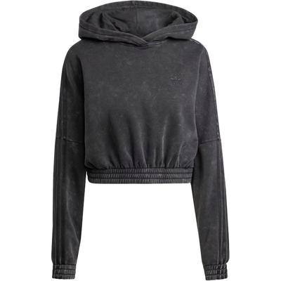 Originals Washed Out Crop Oversized Hoodie With Brand Logo Women Hoodies Black IW5573