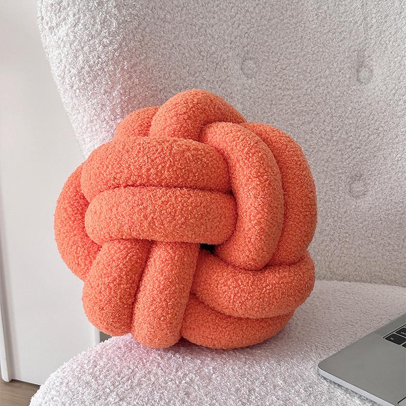 Modern Minimalist Sphere Pillow With Teddy Fleece Cover For Lounge And Sofa Decor