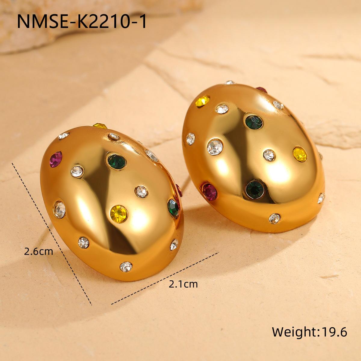 GEMCHIC Women s Geometric Colorful Rhinestone Stud Earrings 18K Gold Plated Stainless Steel Fashion Jewelry
