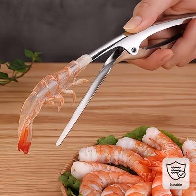 Stainless Steel Shrimp Peeler Tool Herringbone Seafood Shell Remover Lobster Crab Prawn Deveiner Kitchen Gadget for Effortless Shelling