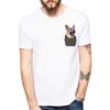 Funny French Bulldog/Boston Terrier/German Shepherd/Labrador Retriever/Chihuahua/Yorkie FU Pocket T-shirts Harajuku Tees