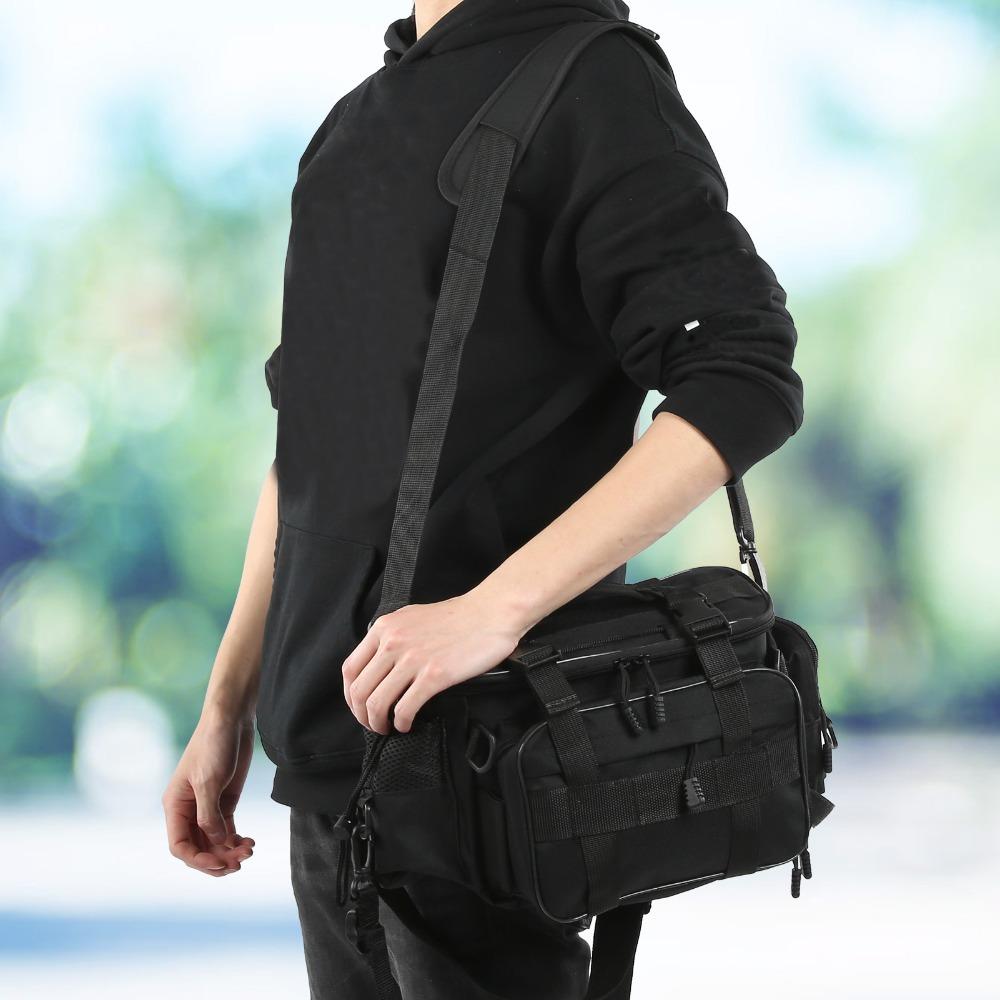 MultiCompartment Fishing Shoulder Bag Adjustable Straps Fishing Bag  Outdoor Storage