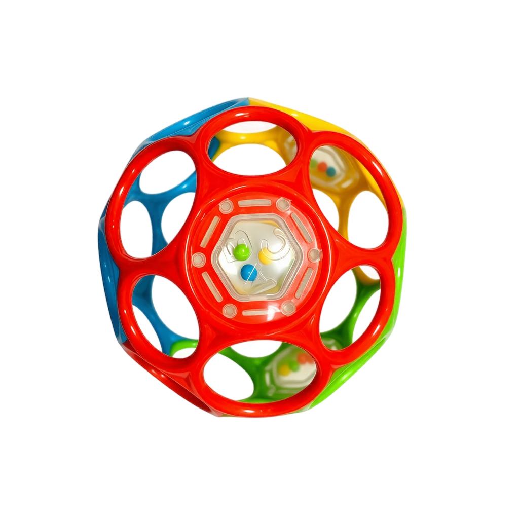 Baby Teething Rattle Ball, Sensory Grasping Ball with Holes for Fine Motor Skills Training, Infant Toddler Toy