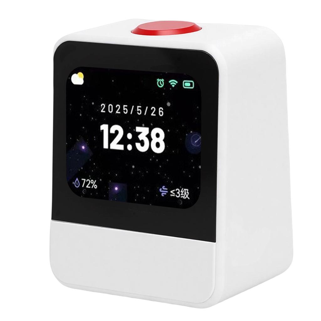 Smart Alarm Clock with Bluetooth Speaker AI Voice Control Lyrics Display Multifunctional Desk Alarm Clock for Bedroom