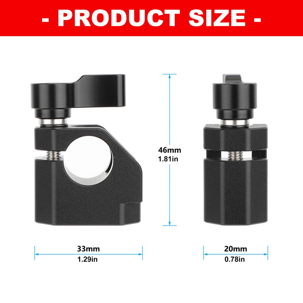 Aluminum 15mm Single Rod Clamp Camera Rod Mount With 1/4inch-20 Thread Screw Home Improvement Installation Accessories