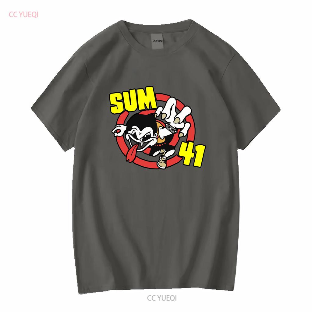 Rare SUM 41 Band Black Size S to 5XL Cotton T Shirt M1519 long or short sleeves vintage Washed fashion Versatile streetwear