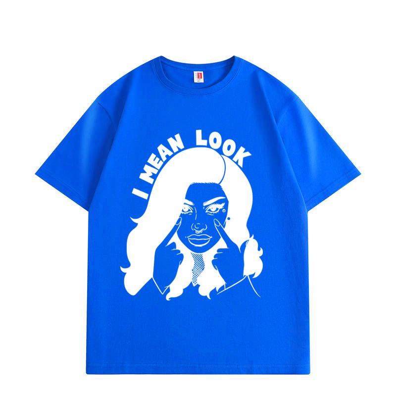 Rapper Cardi B Meme T-shirt I Mean Look Graphic T Shirts Men's Women's Clothing Fashion Hip Hop Short Sleeve T-shirts Streetwear
