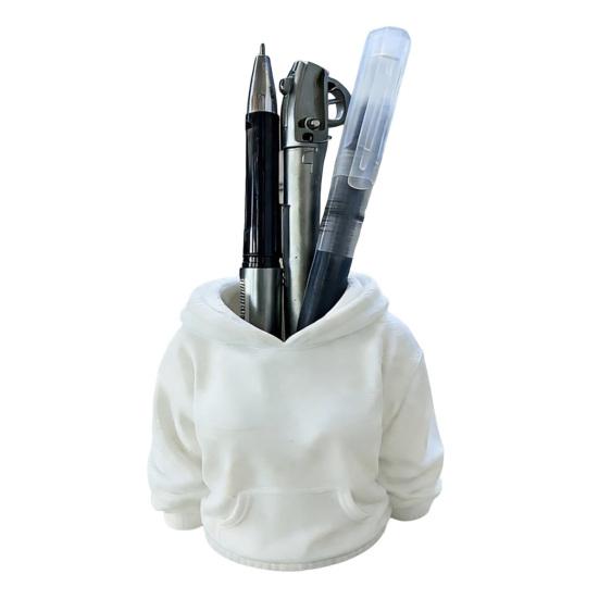 3D Printed Hoodie Pen Holder, Makeup Brush Organizer for Desk, Creative Sweatshirt Shape Pencil Storage Container, School Office Supplies