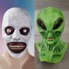 Latexová maska hlavy mimozemšťana, Halloweenský horor a vtipný sváteční kostým, cosplay, úniková hra, strašidelný dům
