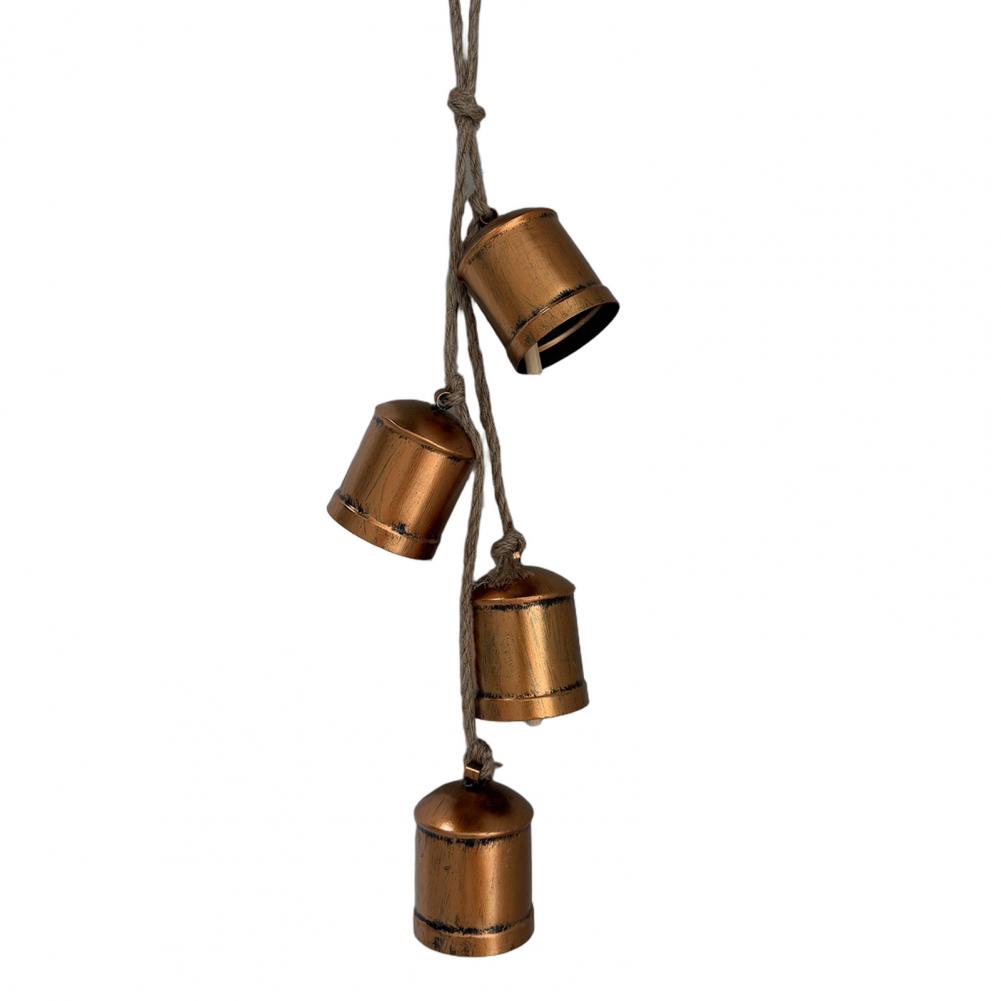 Hanging Bell Decoration Handmade Bell Decor Rustic Vintage Cow Bell Cluster Hanging Decoration for Home Christmas Party Wall