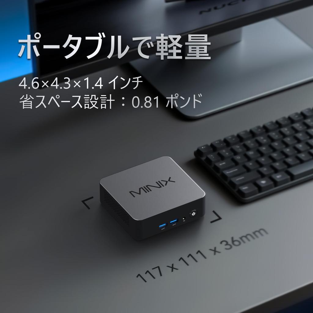 MINIX NEO NUC150 Mini PC Intel N150 16GB DDR5 RAM 512GB 4K Triple Display 11 Pro Mini Ideal for Remote and Education SSD, Support, USB-C/2.5G