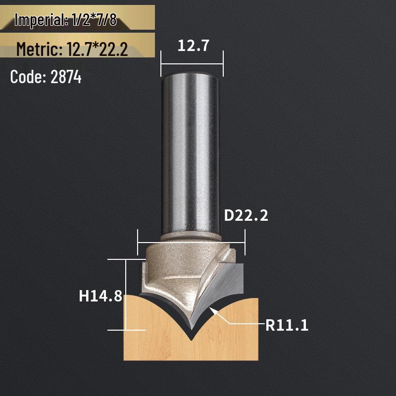 Professionelles 1/2" Schaft Wolframstahl Spitzschnitzmesser & 1/4" Schaft Trimmer Fräser für Holzbearbeitung