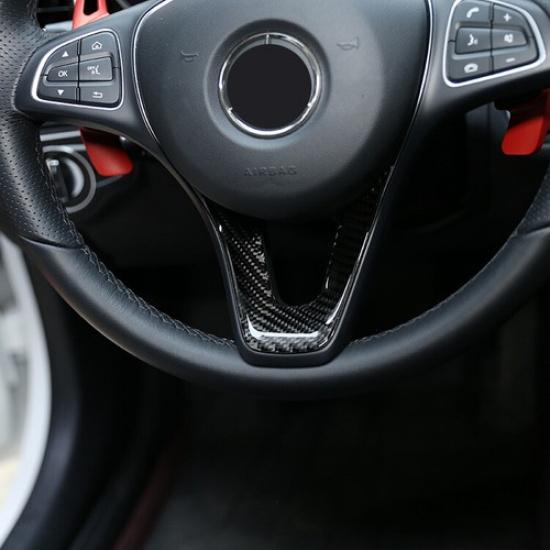 Carbon Fiber Steering Wheel Cover Trim Fit for Mercedes Benz C Glc W205 X253