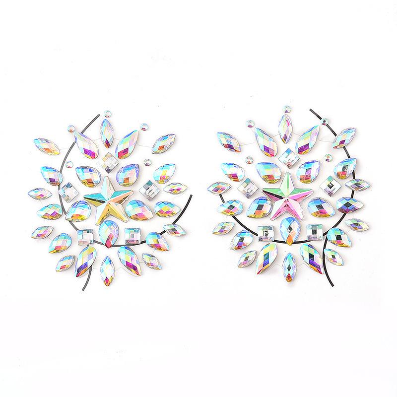 Grenzüberschreitende Karnevals-Gesichts- und Körper-Edelsteinaufkleber: Bindi-, Diamanten- und Edelsteindesigns für Performance-Make-up und Brustdekoration.
