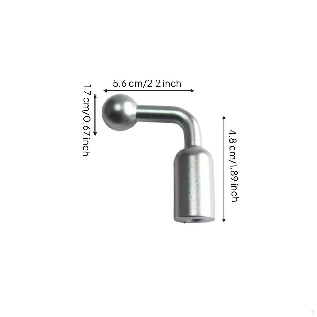 Motorcycle Side Mirror 17mm Sphere Head Mount, Aluminum Alloy Adapter, Phone Holder Accessory Black