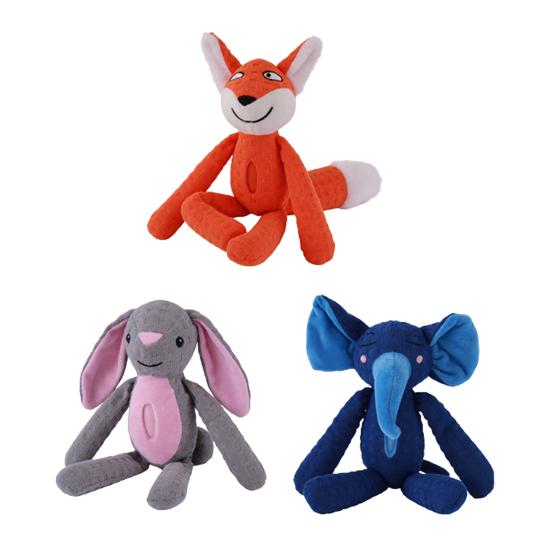 Dog Chew Toy Squeaky Dog Toy Cute Pet Shape Puppy Toy Built-in Sound Pet Toy Interactive Chew Toy Waffle Plush for Dogs Oral Cleaning