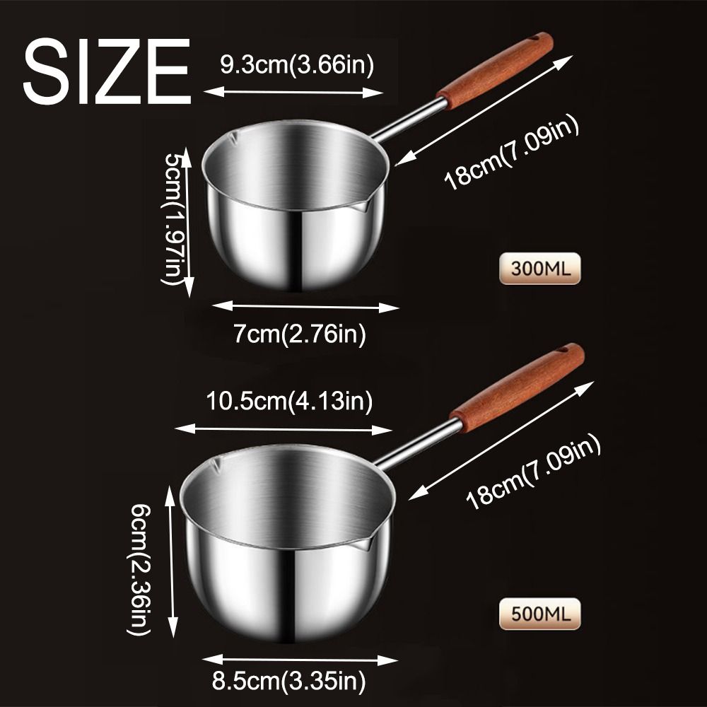 Stainless Steel Oil Splashing Small Pot Thickened Oil Pouring Spoon Mini Cooking Pot  Cooking Tools