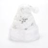 White Plush Santa Hat with Gold and Silver Beads Snowflake Embroidery Adult Santa Hat Holiday Home Decorations