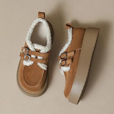 Women's Shoes Trend Height Increasing Velvet Loafers for Women Winter Platform Shoes Women's Winter Warm Cotton Shoes Woman