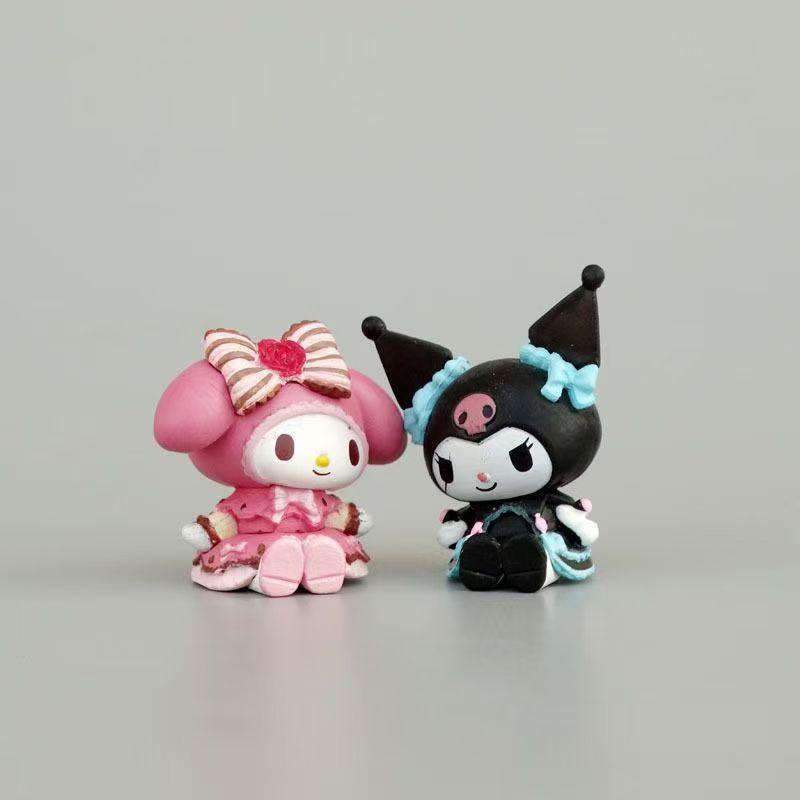 5pcs Kawaii Kuromi Melody Anime Figure 3-4cm Doll Action Figures Model Accessories Toys Gifts