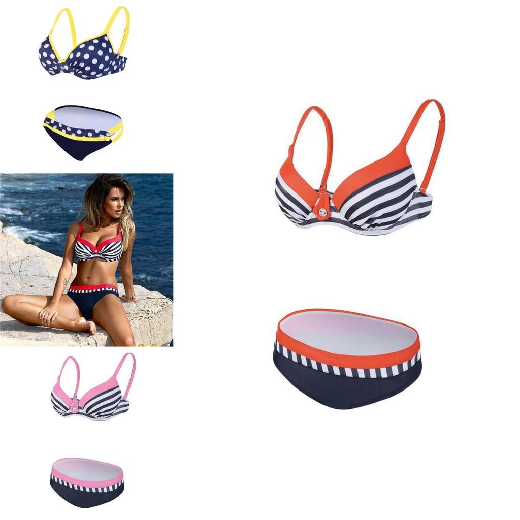 Trendy 2018 Fashion Bikinis Set For Women With Push-up Padded Design And Polka Dots