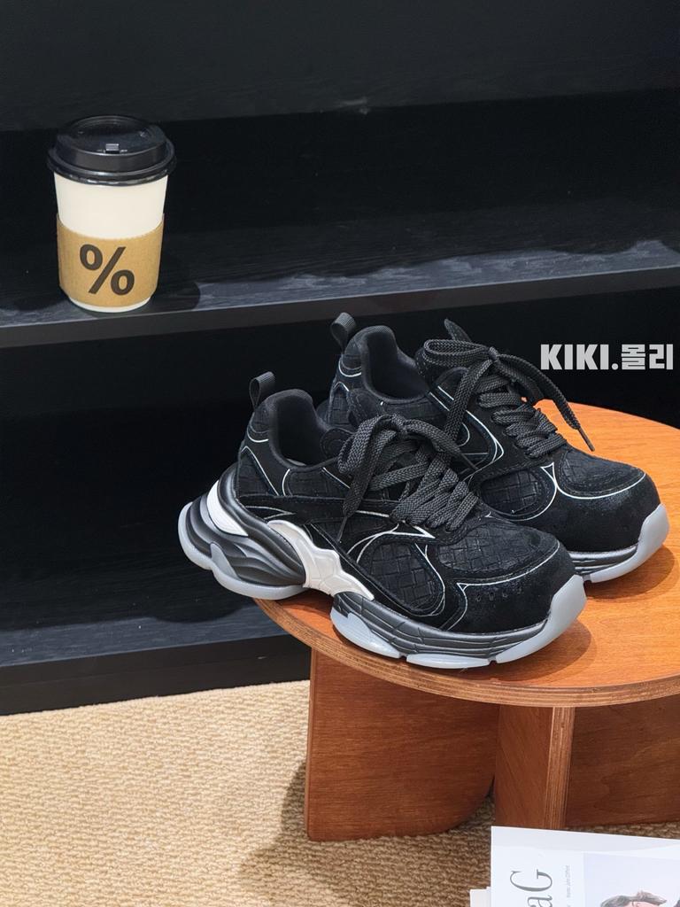 Early autumn old money wind dad shoes women's ins tide 2025 new retro woven platform leather casual sports shoes women