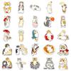 50 Cute Hand-Drawn Kitten Stickers: Waterproof Decals for Notebooks, Suitcases, Journals, and Water Bottles