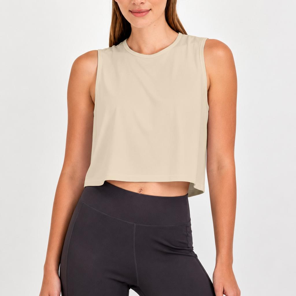 Damen ärmelloses Yoga Tanktop Cutout Rücken Workout Shirt Leicht Atmungsaktiv Laufen Fitness Freizeit Crop Top