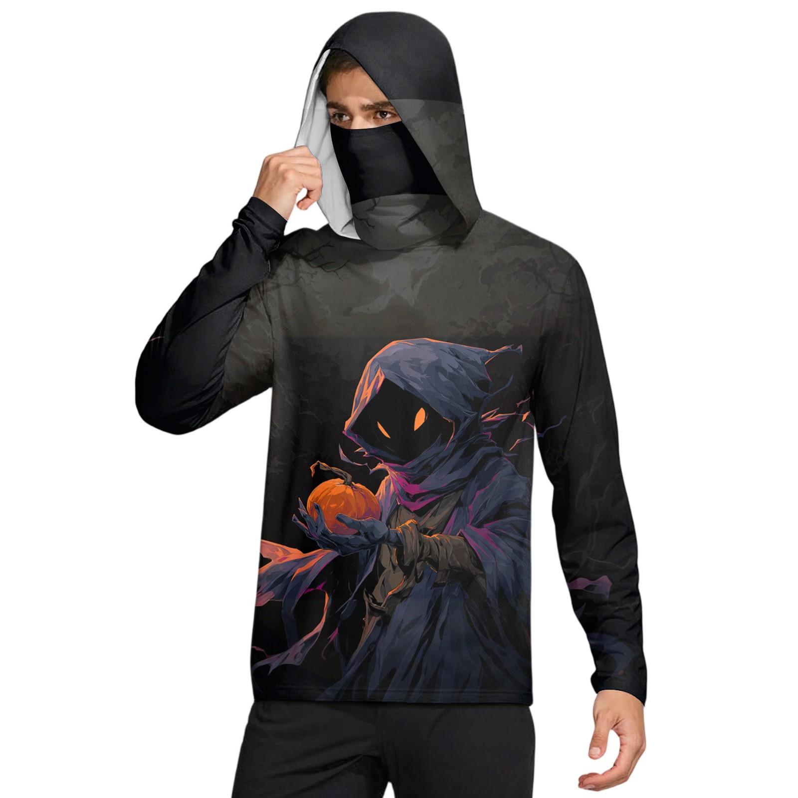 

Men s UPF50+ Sun-protective Shirt, Quick-drying Long-sleeved Shirt, Running Exercise Fishing Shirt M чёрный