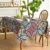 Horaldaily Boho Bohemia Style Rectangular Tablecloth 60x84 Inch, Vintage Washable Seasonal Table Cover for Party Picnic Dinner Decor