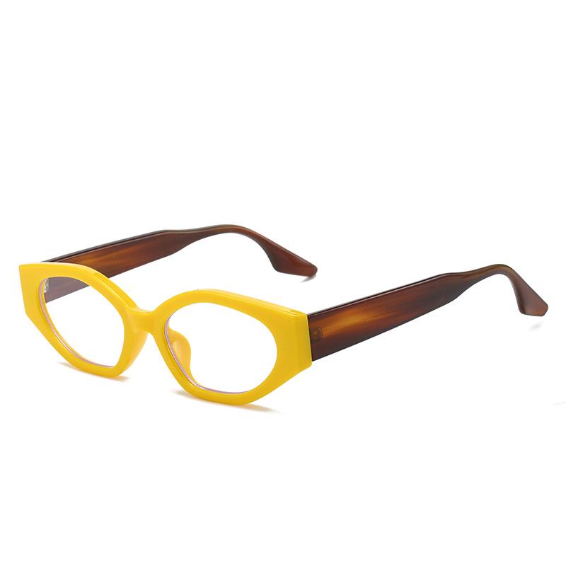 2023 Fashion Retro Cat Eye Eyeglass Frame - European & American Small Color Block Style for Women